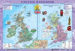 Карта Великобританії 158х108 см, картон