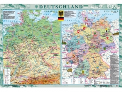Карта Німеччини 158х108 см, картон на планках