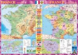 Карта Франції 158х108 см, картон