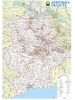 Настінна карта Донецької області 110х80 см, ламінована на планках