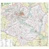 Настінна карта Харківської області 100х90 см, ламінована на планках