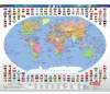 Мала настінна/настільна карта світу з прапорами 55х45 см