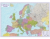 Велика карта Європи, 190х130 см, ламінована на планках