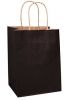 Чорний крафт пакет з крученими ручками 18*22,5 см