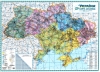 Настенная карта железных дорог Украины картонная на планках 158х108