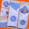 Конверт на выписку для новорожденного Эвет голубой с подкладом