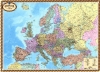 Настенная карта Европы политическая 158х108 на планках